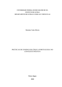 Prática de ensino em língua portuguesa no contexto pós PCN