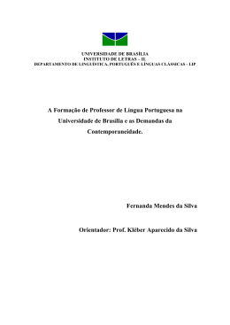 A Formação de Professor de Língua Portuguesa na Universidade