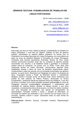 g&ecirc;neros textuais: possibilidades de trabalho em