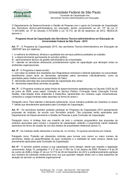 Programa de Capacita&ccedil;&atilde;o dos Servidores T&eacute;cnico
