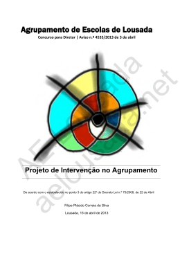 Projeto de Interven&ccedil;&atilde;o (do Diretor)
