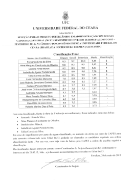 resultado final do programa - Universidade Federal do Cear&aacute;