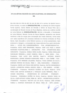 ATA DA SÉTIMA REUNIÃO DA JUNTA ELEITORAL - Sindieletro-MG