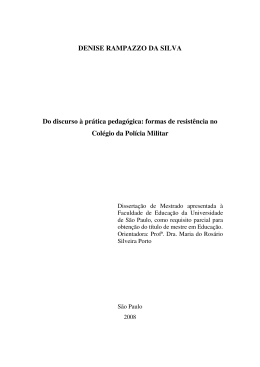 DENISE RAMPAZZO DA SILVA Do discurso à prática pedagógica