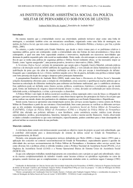AS INSTITUI&Ccedil;&Otilde;ES DE ASSIST&Ecirc;NCIA SOCIAL DA POL&Iacute;CIA MILITAR