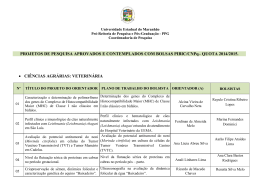 Projetos de Inicia&ccedil;&atilde;o Cient&iacute;fica PIBIC/CNPq 2014/2015