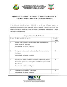 PROJETOS DE EXTENS&Atilde;O CONTEMPLADOS COM