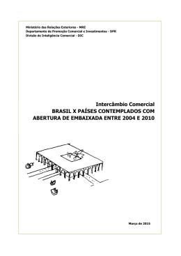 Interc&acirc;mbio Comercial Brasiil x 44 pa&iacute;ses contemplados com