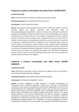 Projetos contemplados na linha temática em 2010