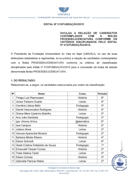 Resultado Bolsa PROESDE - Licenciatura