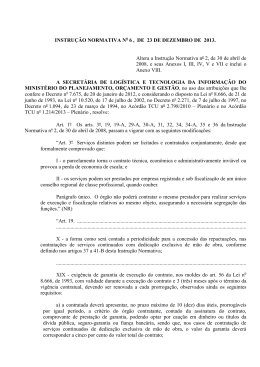 Instru&ccedil;&atilde;o Normativa n&ordm; 6, de 23 de dezembro de 2013, altera a IN 2