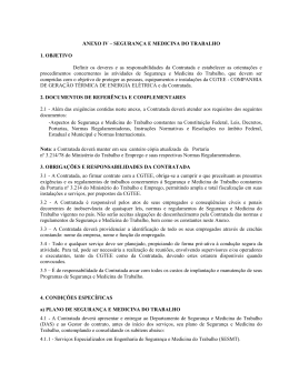 ANEXO IV &ndash; SEGURAN&Ccedil;A E MEDICINA DO TRABALHO
