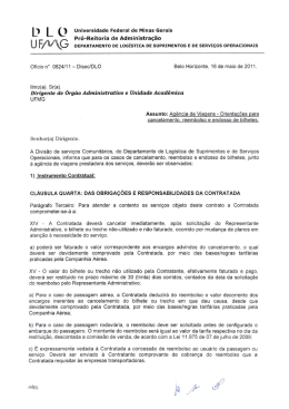 Procedimentos para reembolso de passagens