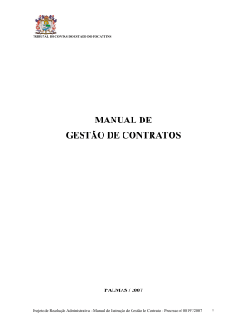 MANUAL DE GESTÃO DE CONTRATOS