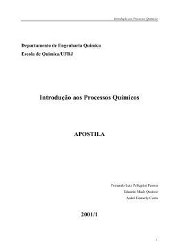 Introdu&ccedil;&atilde;o aos Processos Qu&iacute;micos