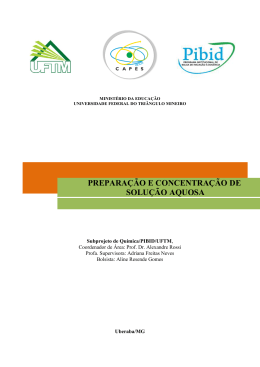 prepara&ccedil;&atilde;o e concentra&ccedil;&atilde;o de solu&ccedil;&atilde;o aquosa
