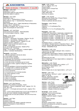 Roteiro de Estudos &ndash; 1&ordm; Bimestre/13 &ndash; 2&deg; anos EM