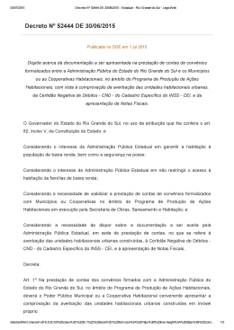 (Decreto N\272 52444 DE 30/0...rande do Sul - LegisWeb)