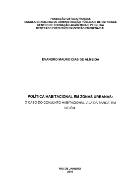 POL&iacute;TICA HABITACIONAL EM ZONAS URBANAS: