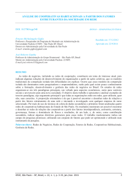 an&aacute;lise de cooperativas habitacionais a partir dos fatores