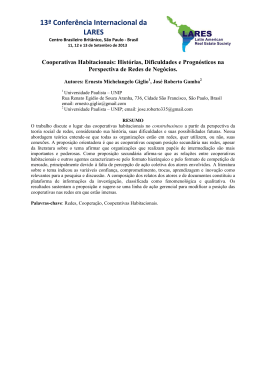 Hist&oacute;rias, Dificuldades e Progn&oacute;sticos na Perspectiva de Redes de