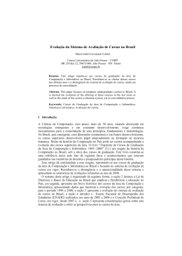 Evolução do Sistema de Avaliação de Cursos no Brasil