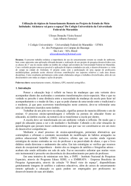 Utiliza&ccedil;&atilde;o de t&oacute;picos de Sensoriamento Remoto no Projeto de