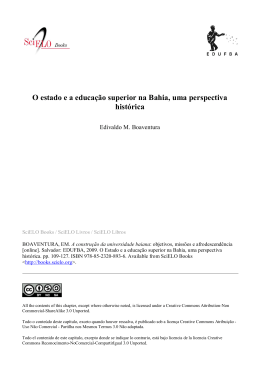 O estado e a educação superior na Bahia, uma