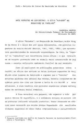 O S&iacute;tio "Mirador" - Universidade Federal de Pernambuco