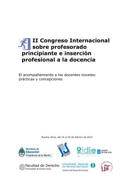 II Congreso Internacional sobre profesorado principiante e