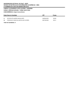 3&ordf; CONVOCA&Ccedil;&Atilde;O LISTA DE ESPERA SiSU 2015