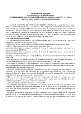 Edital - CESPE / UnB - Universidade de Bras&iacute;lia