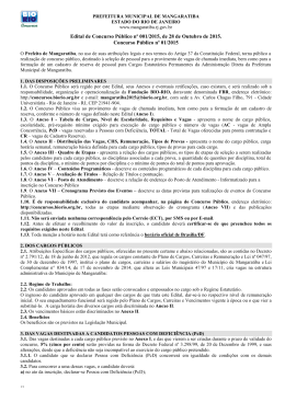 Edital de Concurso P&uacute;blico n&ordm; 001/2015, de 28