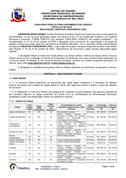 Edital n&deg; 001/2015 - Objetiva Concursos