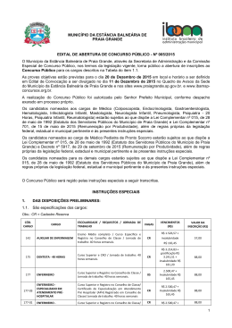 Edital de Concurso P&uacute;blico n&ordm; 005-2015