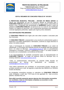 EDITAL DE CONCURSO P&Uacute;BLICO N&ordm;