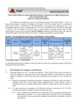 CONCURSO PÚBLICO PARA PROVIMENTO DE CARGOS