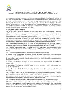 EDITAL DO CONCURSO P&Uacute;BLICO N&deg;