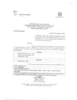 Portaria nº30/2015 – Comissão Julgadora Do Concurso Público