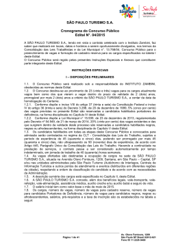 Edital - S&atilde;o Paulo Turismo