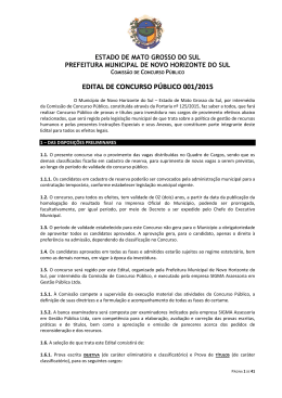 EDITAL DE CONCURSO P&Uacute;BLICO 001/2015