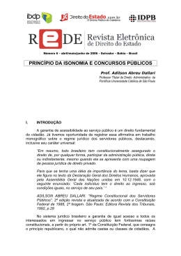 PRINC&Iacute;PIO DA ISONOMIA E CONCURSOS P&Uacute;BLICOS