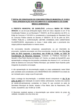 7º edital de convocação do concurso público municipal