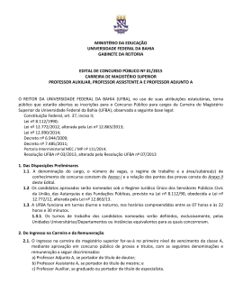 Edital no 01/2015 - Concursos - Universidade Federal da Bahia
