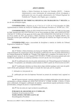 Ato nº 140/2014 - Tribunal Regional do Trabalho 7ª Região