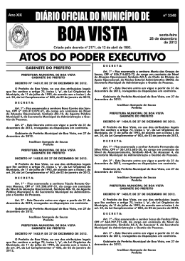 dom n&ordm; 3340.pmd - Prefeitura Municipal de Boa Vista