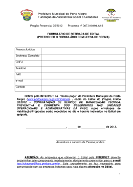 Prefeitura Municipal de Porto Alegre Fundação de Assistência