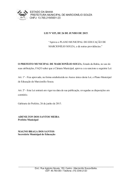 Lei N&ordm; 035, de 26 de junho de 2015 - Portal da Prefeitura Municipal