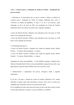 Aviso - Concurso para a Atribuição do Título de Notário