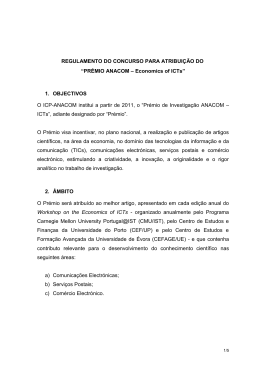 REGULAMENTO DO CONCURSO PARA ATRIBUIÇÃO